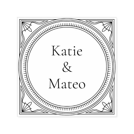 Art Deco Style Self-Inking Address Stamp Permastempel (Design)