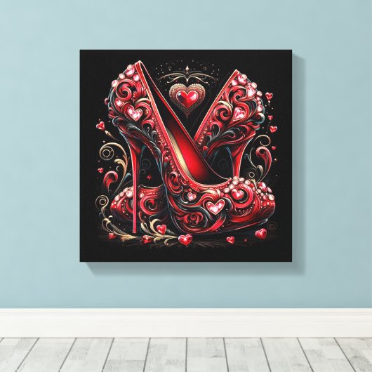 Art Deco Style Stiletto High Heels Leinwanddruck (Insitu (Holzboden))