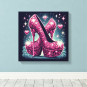 Art Deco Style Stiletto High Heels Leinwanddruck (Insitu (Holzboden))