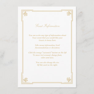 Art Deco Style Wedding Card Begleitkarte