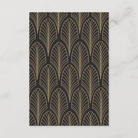 Art Deco Style Wedding Card Begleitkarte (Rückseite)
