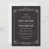 Art Deco Style Wedding Invitation (Silver) Einladung (Vorderseite)