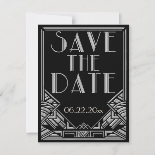 Art Deco Style Wedding Save the Date (Vorderseite)