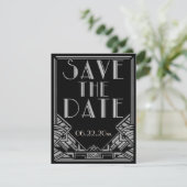 Art Deco Style Wedding Save the Date (Stehend Vorderseite)
