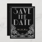 Art Deco Style Wedding Save the Date (Vorne/Hinten)