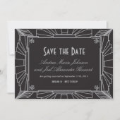 Art Deco Style Wedding Save the Date (Silver) (Vorderseite)