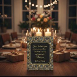 Art Deco Style Wedding Thank You Card Dankeskarte