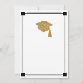 Art Deco Style White Graduation Party Einladung (Rückseite)