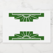 Art deco sun element in dark green lebensmitteletikett (Einzelnes Label)
