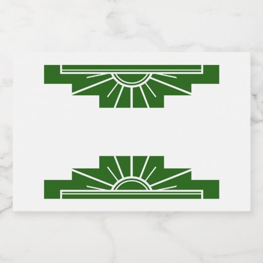 Art deco sun element in dark green lebensmitteletikett (Einzelnes Label)