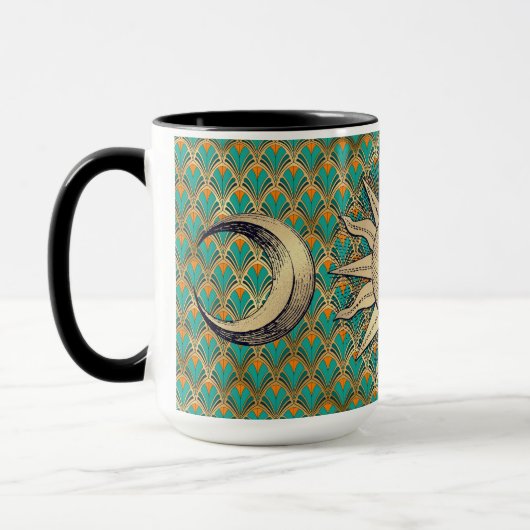 Art Deco Sun & Moon Tasse (Links)