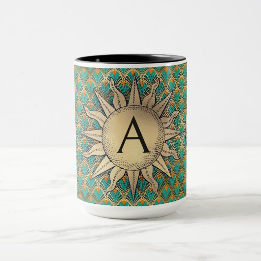 Art Deco Sun & Moon Tasse (Zentrum)