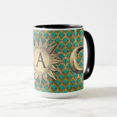 Art Deco Sun & Moon Tasse (VorderseiteRechts)