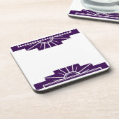 Art Deco Sunburg im Lila Getränkeuntersetzer (Linke Seite)