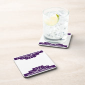 Art Deco Sunburg im Lila Getränkeuntersetzer (Rechte Seite)