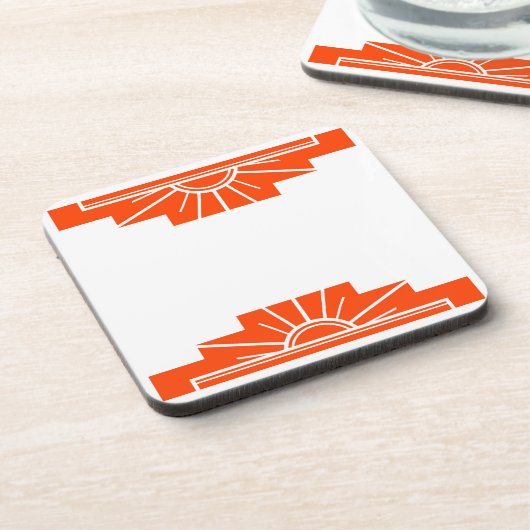 Art Deco Sunburge Getränkeuntersetzer (Linke Seite)
