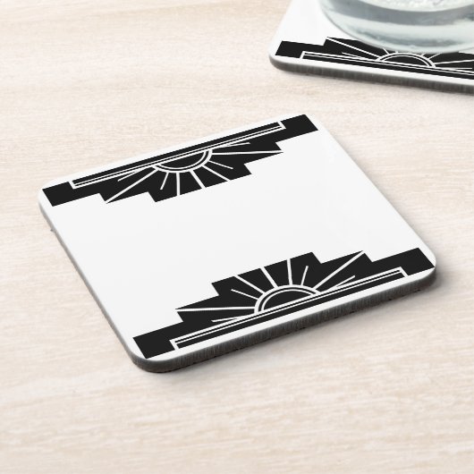 Art Deco Sunburgh Getränkeuntersetzer (Linke Seite)