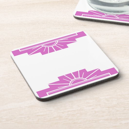 Art Deco Sunburgh Getränkeuntersetzer (Linke Seite)