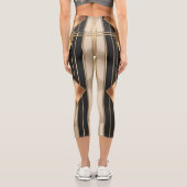 Art Deco Sunburst Geometric Luxury Design Capri Leggings (Rückseite)