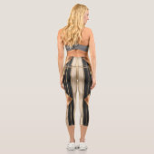 Art Deco Sunburst Geometric Luxury Design Capri Leggings (Rückseite)