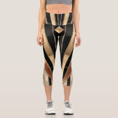 Art Deco Sunburst Geometric Luxury Design Capri Leggings (Vorderseite)