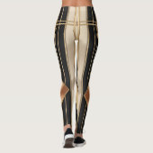 Art Deco Sunburst Geometric Luxury Design Leggings (Rückseite)