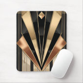 Art Deco Sunburst Geometric Luxury Design Mousepad (Mit Mouse)