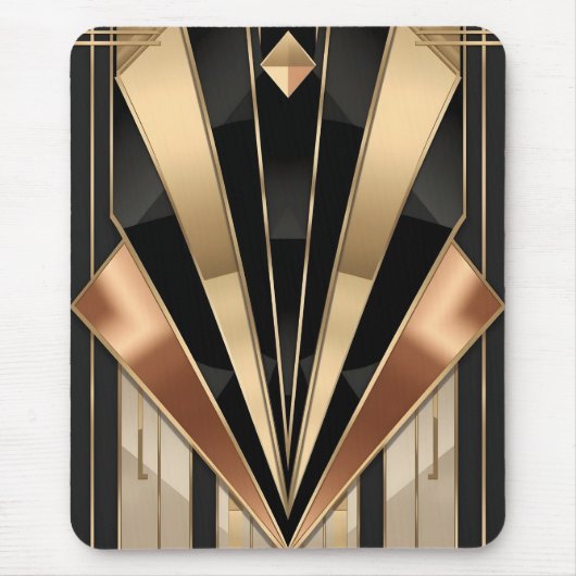 Art Deco Sunburst Geometric Luxury Design Mousepad (Vorne)