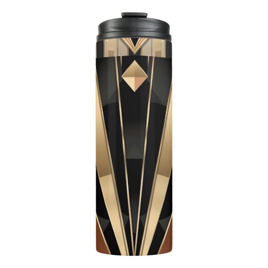Art Deco Sunburst Geometric Luxury Design Thermosbecher (Vorderseite)