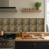 Art Deco Sunburst Gold Black Geometric Design Fliese