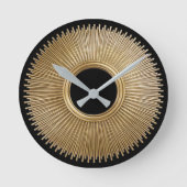 Art Deco Sunburst Round Clock Runde Wanduhr (Vorderseite)