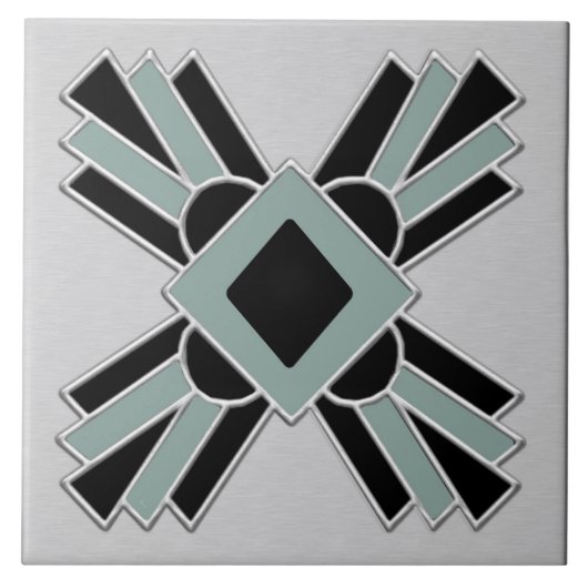 Art Deco Sunray Keramik Fliese (Vorderseite)