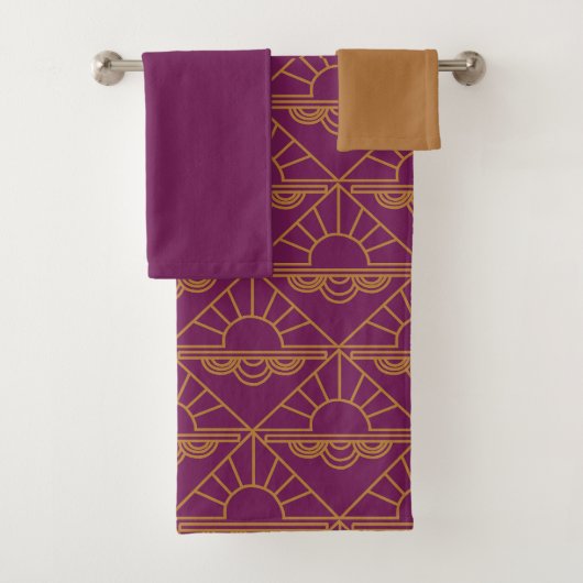 Art Deco Sunrise Badhandtuch Set (Insitu)