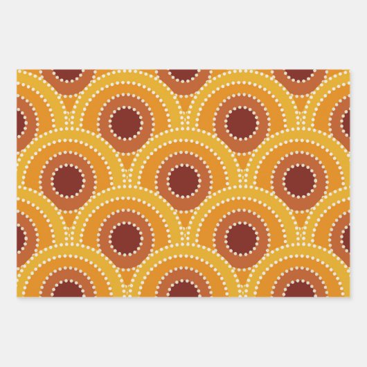 Art Deco Sunrise Retro Muster Geschenkpapier Set (Vorderseite 3)