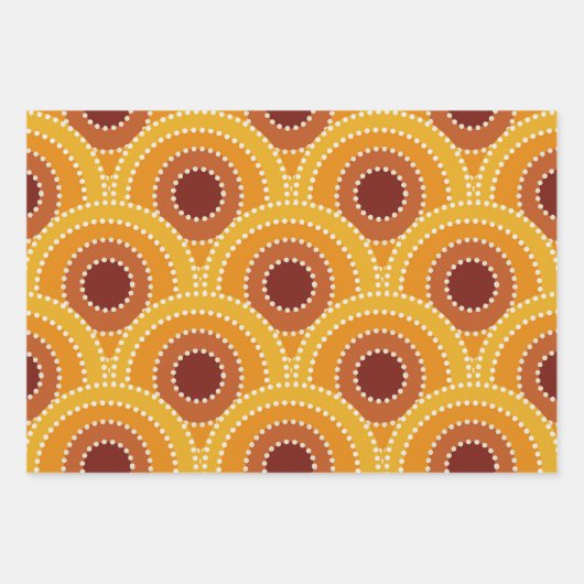 Art Deco Sunrise Retro Muster Geschenkpapier Set (Vorderseite 2)