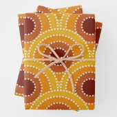 Art Deco Sunrise Retro Muster Geschenkpapier Set (Beispiel)