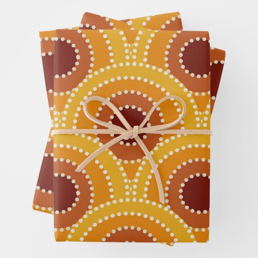 Art Deco Sunrise Retro Muster Geschenkpapier Set (Beispiel)