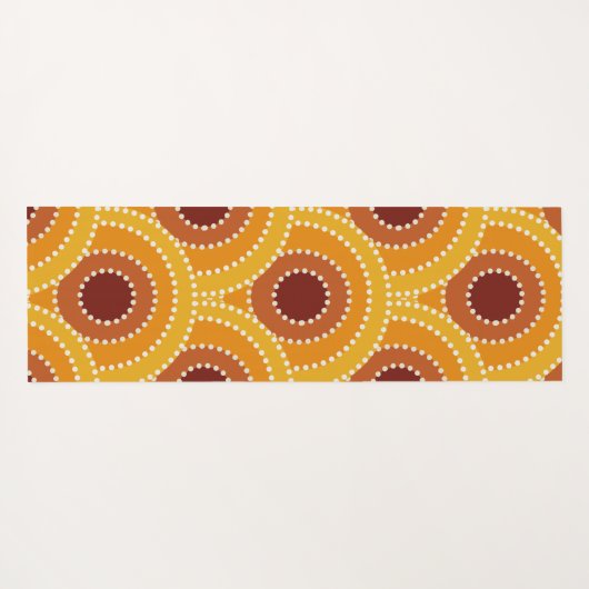 Art Deco Sunrise Retro Muster mit Monogramm Yogamatte (Rückseite (Horizontal))