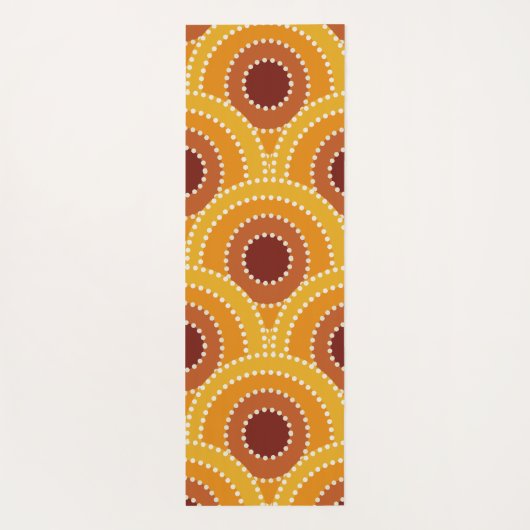 Art Deco Sunrise Retro Muster mit Monogramm Yogamatte (Rückseite)