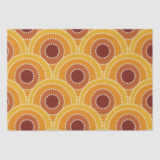 Art Deco Sunrise Retro Muster Seidenpapier (Vorderseite)