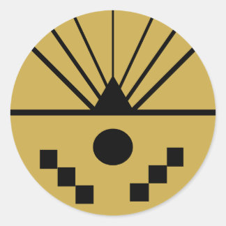 Art Deco Sunrise Runder Aufkleber