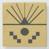 Art Deco Sunrise  Steinuntersetzer (Vorderseite)