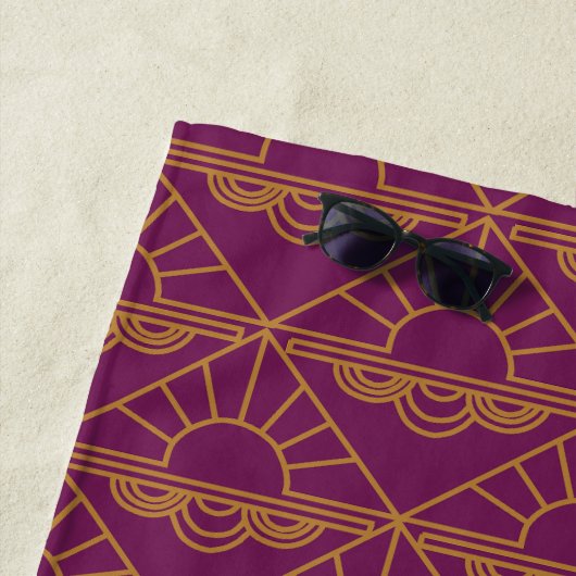 Art Deco Sunrise Strandtuch (Beispiel)