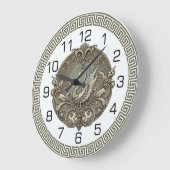 Art Deco Swan Große Wanduhr (Winkel)