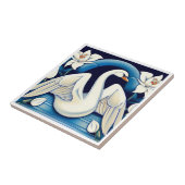 Art Deco Swan und Lilies Fliese (Seite)
