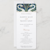 Art Deco Swan Wedding Zeremonie Programm (Vorderseite)