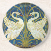 Art Deco Swans Mouse Pad Getränkeuntersetzer (Vorne)