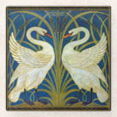 Art Deco Swans Mouse Pad Glasuntersetzer (Vorderseite)