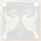 Art Deco Swans Mouse Pad Glasuntersetzer (Rückseite)
