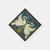 Art Deco Swans Mouse Pad Serviette (Ecke)